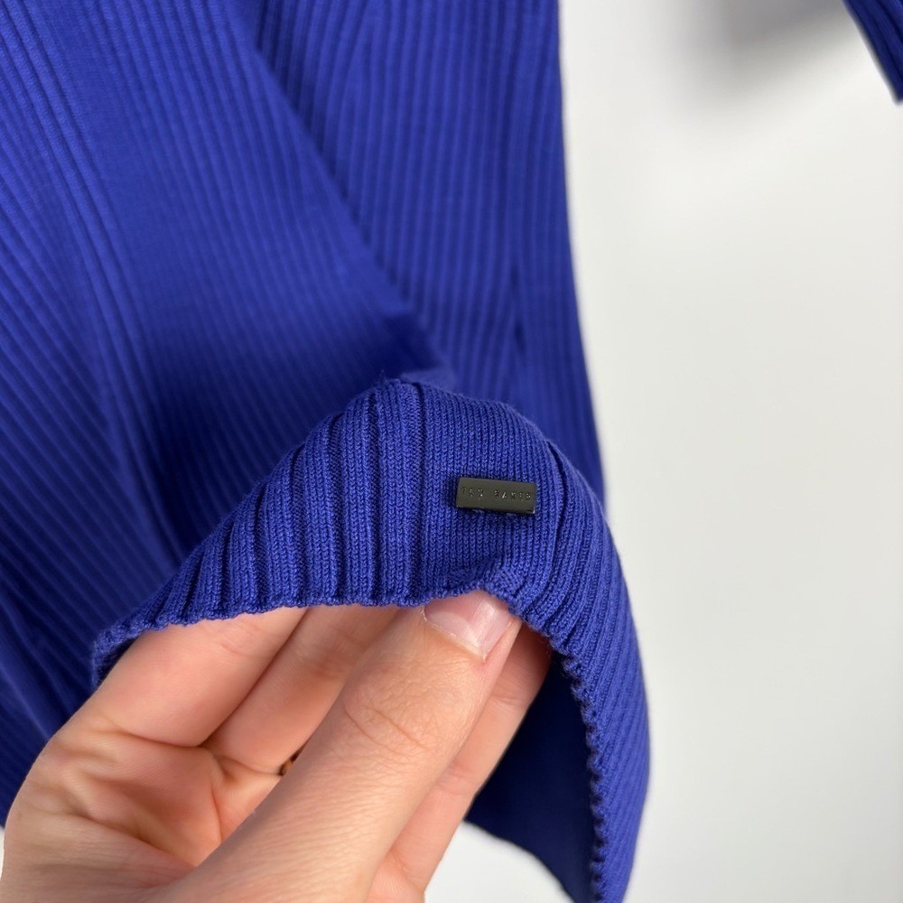 NWT Ted Baker Paige Blue Ribbed Polo Top - Picture 6 of 7